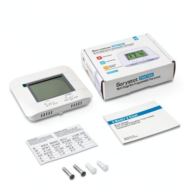 Thermostat Garystat Non Programmable 2 Heat 2 Cool Green LCD-6