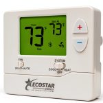 Non-Programmable Single Stage Thermostat Ecostar Model E701 Green LCD-0