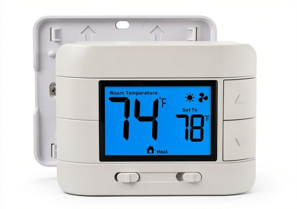 Non-Programmable Thermostat Aowel 1 Heat 1 Cool White Digital-0