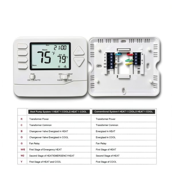 Heat Pump Thermostat Heagstat H721 2-Heat/1-Cool 2.12" Display-4