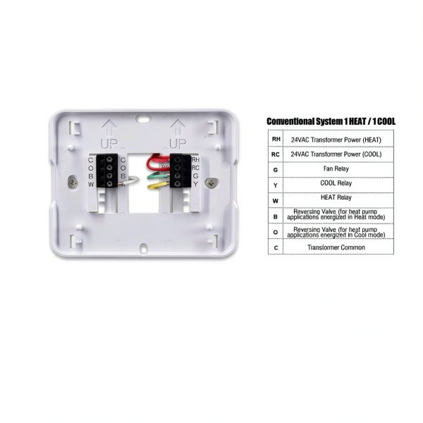 Non-Programmable Thermostat Aowel 1 Heat 1 Cool White Digital-5