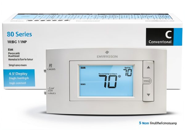Emerson 1F83C-11NP Non-Programmable Thermostat White with LCD Display-1
