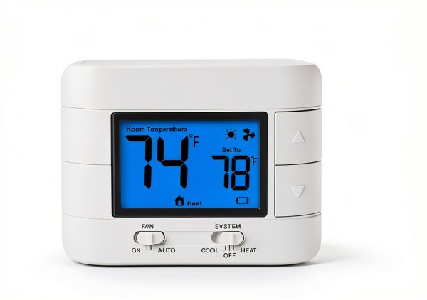 Non-Programmable Thermostat Aowel 1 Heat 1 Cool White Digital-2